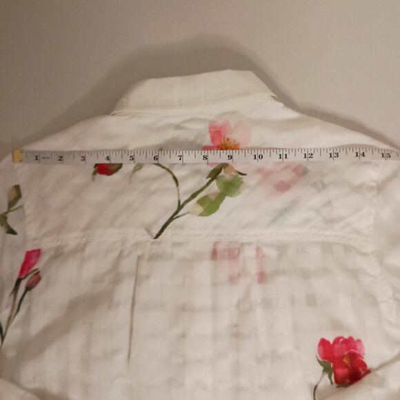 Rails Women’s Kelsey Floral Powder Check Blouse with Front Tie Size S Small - Picture 12 of 16